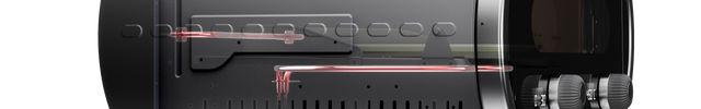 Side view of Evolve Electric oven showing heat flow and design.